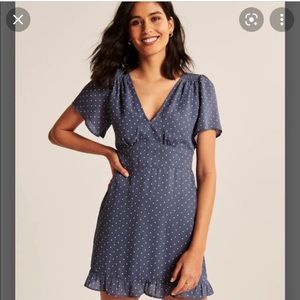 Flutter Sleeve Mini Dress with Pockets- Abercrombie & Fitch - Navy